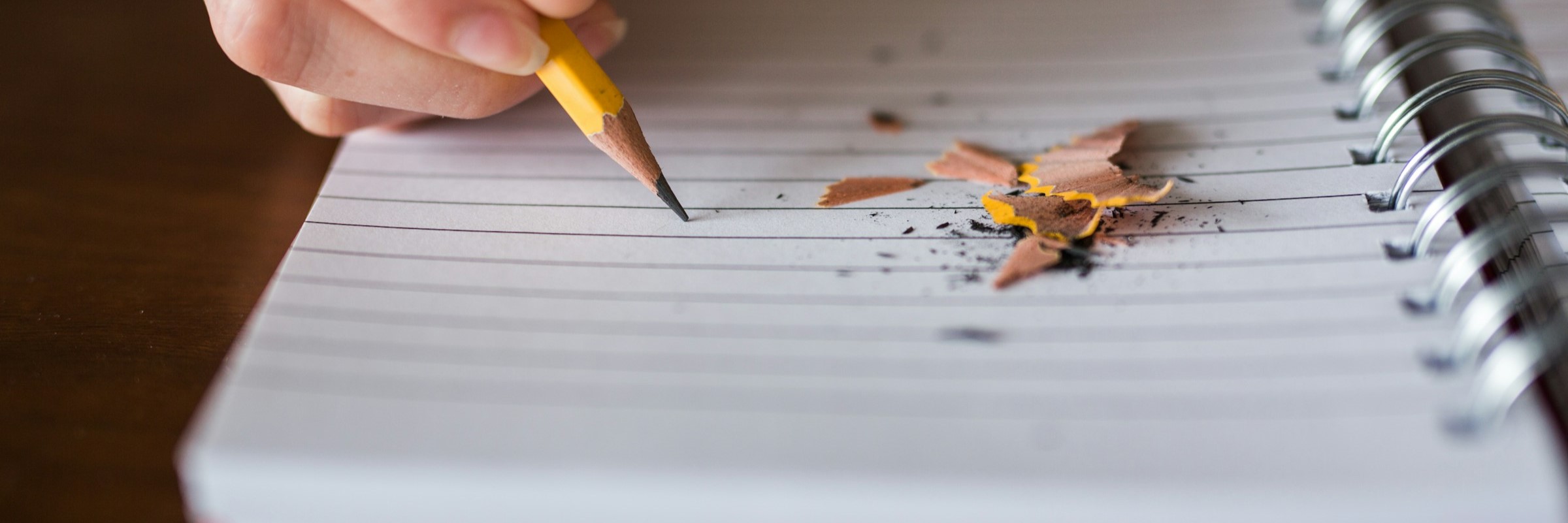 Leere Seiten mit Bleistift